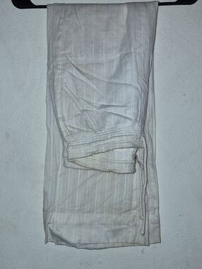 Billabong White Cotton Textured Wide Leg Beach Pants S (or your size)